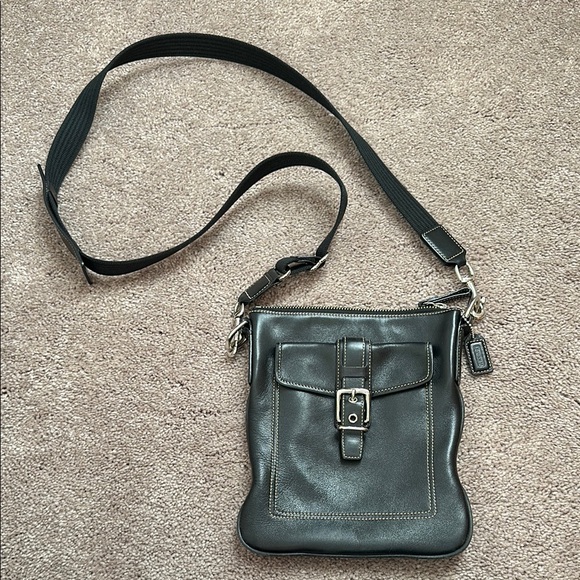 Coach Black Leather Crossbody Bag - Picture 1 of 7